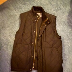 Bonobos Quilted Black Men's Vest Jacket with Gold Zip